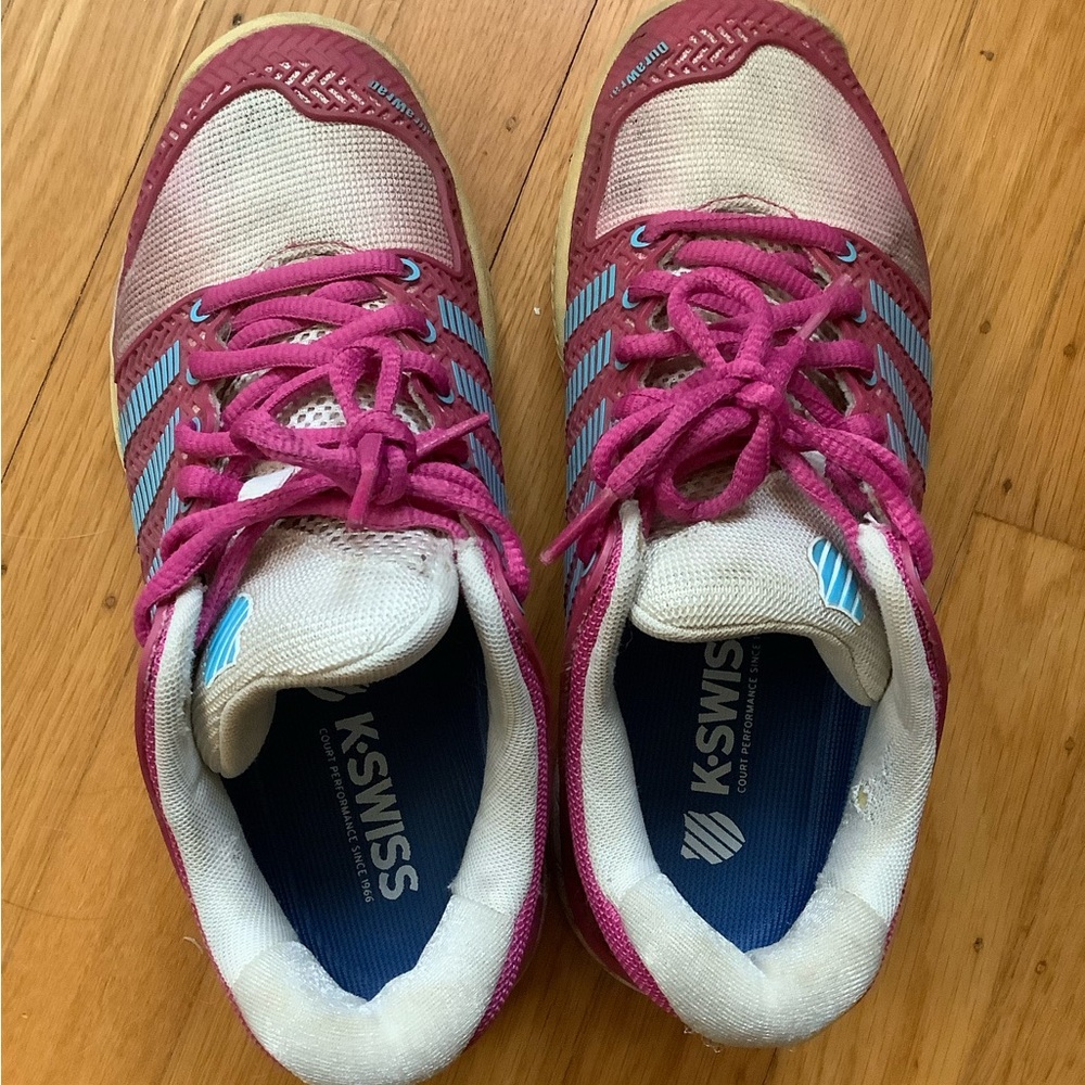 K-Swiss Burgundy and Teal Pickleball, Tennis, walking, Athletic Shoes